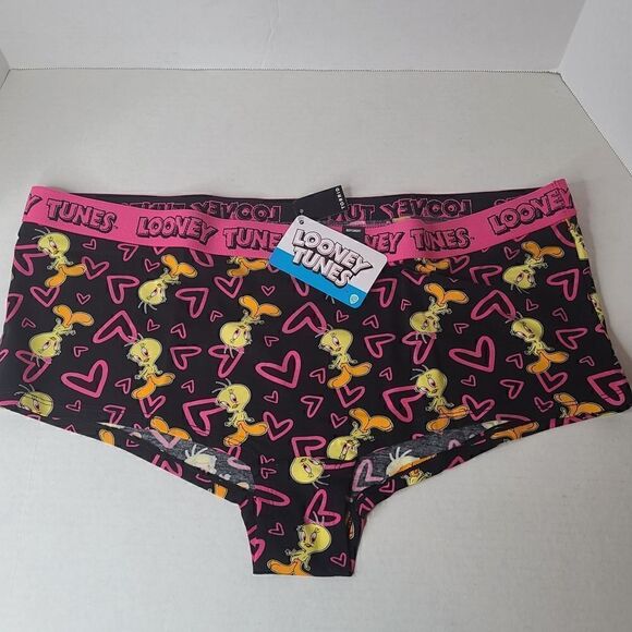 5X 28W Torrid Boyshort Panty Tweety Bird Looney Tunes Cartoon 90s Pink Hearts un - Picture 2 of 7